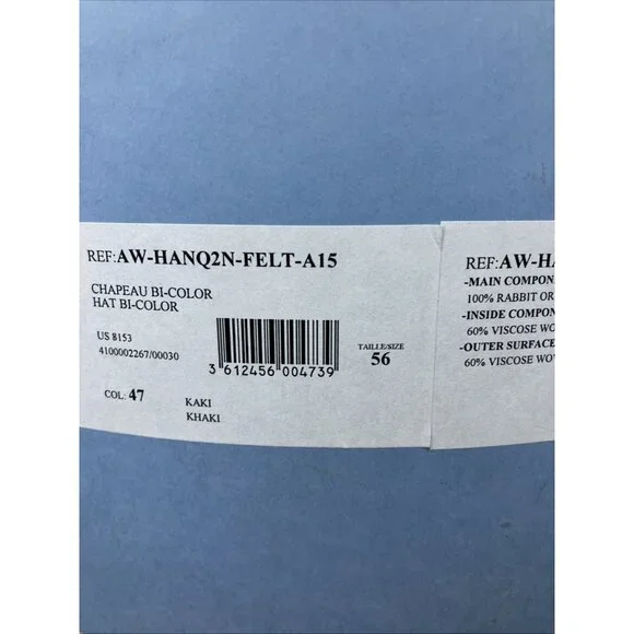 Us 7 2015 Lanvin Womens Bi-color Fedora Fedora Hat With Box display picture 1